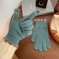 thumbnail image 5 of Women Winter Gloves 1 Pair Color Elastic Thickened Soft Plush Warm Windproof, 5 of 5