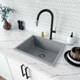 thumbnail image 1 of Stylish Dual Mount 22" Gray Composite Granite Single Bowl Kitchen Sink with Strainer S-822L, 1 of 14