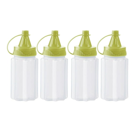 4 Botellas Pequeñas Para Apretar, Contenedor Portátil De Almacenamiento De Alimentos, Botellas Para Condimentos, Botella Verde