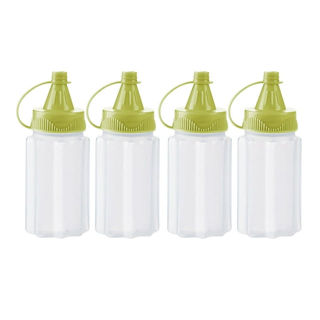 4 Botellas Pequeñas Para Apretar, Contenedor Portátil De Almacenamiento De Alimentos, Botellas Para Condimentos, Botella Verde