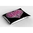 thumbnail image 2 of Ambesonne Feminist Pillow Sham 2 Pack, Heart Shape Phrase, 36"x20", Pink Black and Rose, 2 of 3