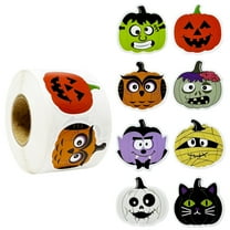 Wrapables Halloween Sticker Roll, Holiday Stickers for Sealing Cards, Envelopes, Gift Boxes, Festive Party Favors (500pcs), Assorted