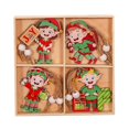 thumbnail image 1 of 12 adornos navideños de madera, decoraciones colgantes para de Navidad con colgantes de cuerda para ventana, chimenea, puerta de Duende Macarena Colgante colgante, 1 of 8
