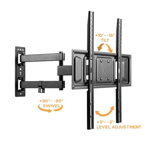 Full-Motion TV Wall Mount (Single Stud Install): 32"-55" Screens