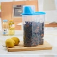 thumbnail image 2 of Uxcell Family Kitchen Plastic Airtight Soybean Food Storage Seal Box Blue, 2 of 6