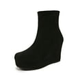 thumbnail image 2 of KANG Ankle Boots Chunky Low Heel Round Toe Slip On Style Booties For Casual Comfort And Fashion Everyday Wear Black 36, 2 of 9
