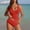 Red, variant on Ynynloco Women's Ruched Tankini Swimsuits V Neck Wrap Tie Back Two Pieces Full Coverage Slim Tummy Control Swimwear