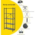 thumbnail image 4 of 5-Tier Foldable Storage Shelves with Wheels, Folding Metal Rack Shelving Unit, Heavy Duty No Assembly Organizer Shelf for Garage, Kitchen, Basement, Pantry, Black, 4 of 6