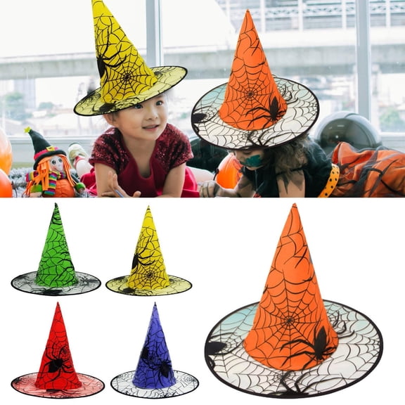 CoreLiving Floating Witch Hats for Halloween Decorations, Spooky Outdoor Porch Hanging Decor, Waterproof Fabric Hat Set for Yard & Party, 1 Pack
