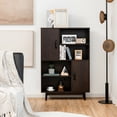 thumbnail image 4 of Gymax Sideboard Storage Cabinet Bookshelf Cupboard w/Door Shelf Espresso, 4 of 10