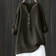 thumbnail image 2 of Womens Cotton Linen Button Down Shirt 2026 Spring Casual Long Sleeve Blouses Solid Color Loose Soft Work Tops Dressy Lightweight Comfy Outfits Going Out Tops Ladies Fashion Trendy, 2 of 6