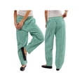 thumbnail image 3 of Aojekbee Women's Spring Summer Baggy Pants Elastic Waistband Wide Leg Plaid Pants with 2 Pockets, 3 of 8