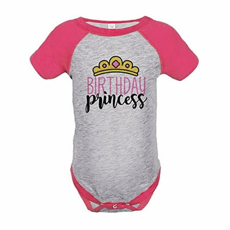 

7 ate 9 Apparel Girl s Princess Birthday Pink Raglan Onepiece