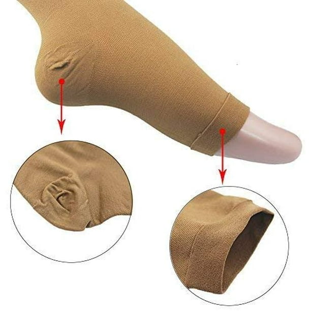 Zipper 20-30 mmHg Compression Socks for Women & Men, Knee High Open Toe 