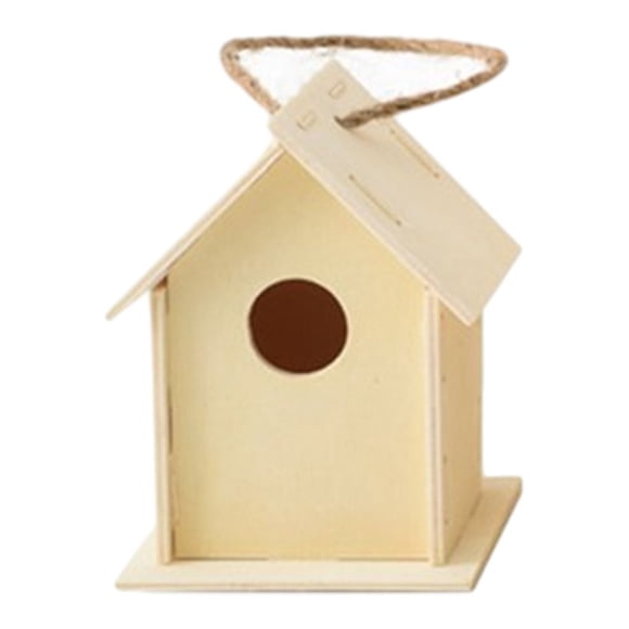 Comedero para pájaros de madera Inteprter con cordón para alimentos decorativo hecho a mano Tipo 4