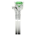 thumbnail image 3 of 3.36 ct Brilliant Princess Cut Green Zircon 14k White Gold Solitaire with Accents Engagement Bridal Wedding Ring Band Set size 3.5, 3 of 7
