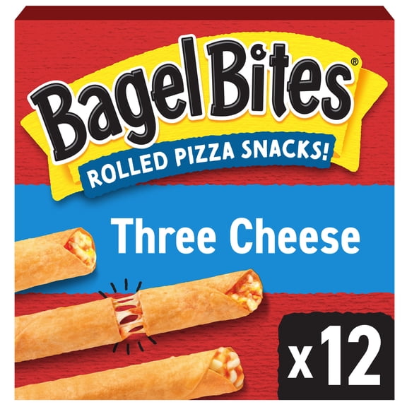 Bagel Bites Rolled Pizza Frozen Snacks, 1 Box, for After-School and Late Night Snacking, Three Cheese, No High-Fructose Corn Syrup and No Artificial Flavors, 12 Count