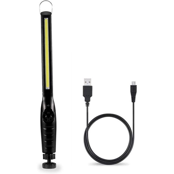 Lámpara de trabajo COB, lámpara de mano LED de 8 W, 600 lm, lámpara portátil de inspección recargable por USB ultrabrillante con base magnética para taller de garaje automático, bricolaje. esquí esquí Gafas de esquí