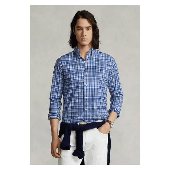 $110 Polo Ralph Lauren Classic Fit Performance Twill Shirt,Multi, M