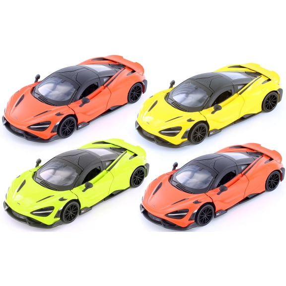 McLaren 765LT, Red, Yellow & Green - Showcasts 68276D - 1/24 Scale Set of 4 Diecast Model Cars