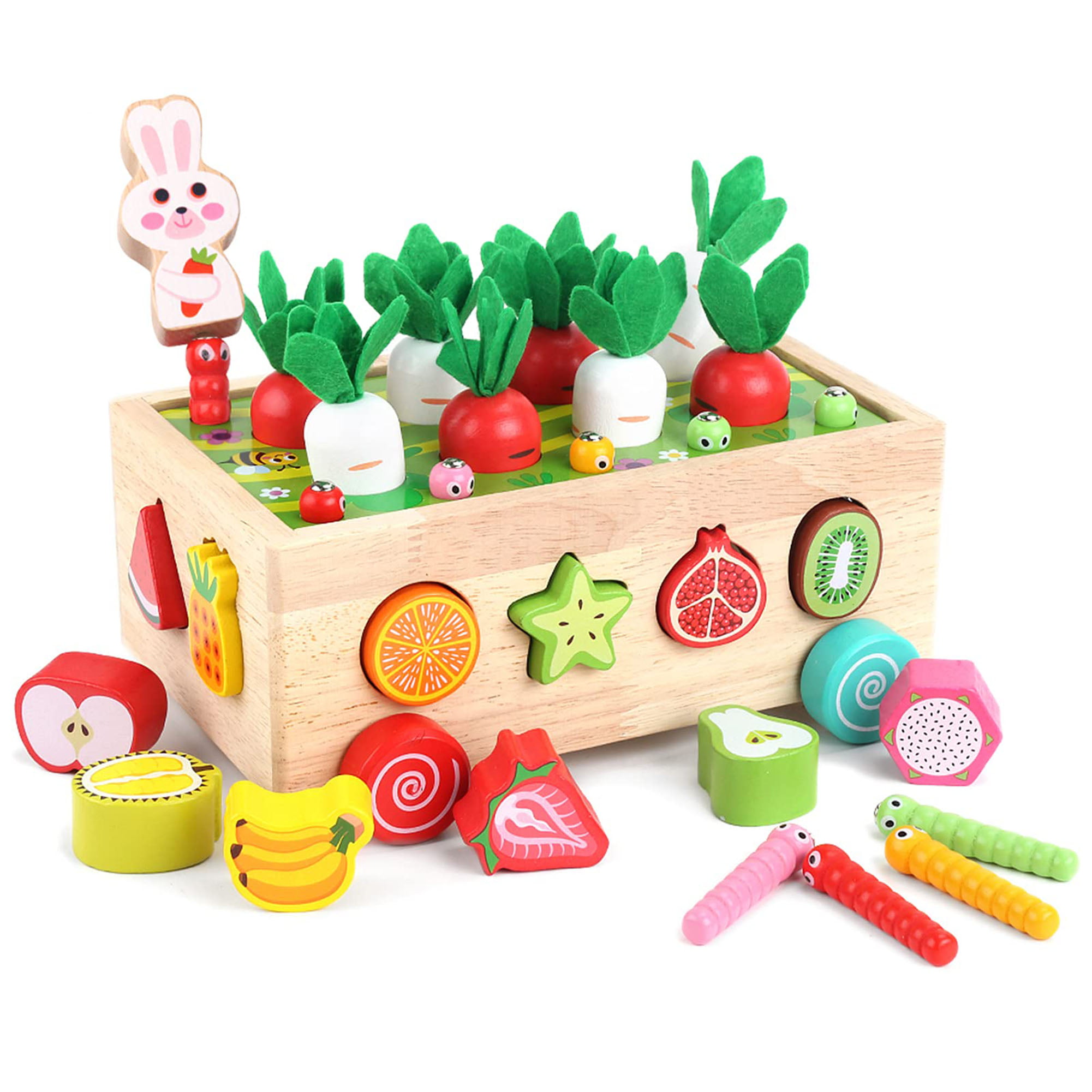 Best Learning Gift Preschool Educational Toys Wooden Shape Sorting Puzzle for Toddlers Kids Boys Girls 