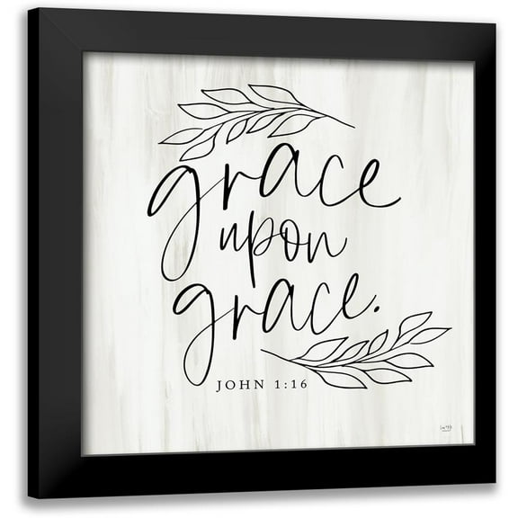 Lux   Me Designs 12x12 Black Modern Framed Museum Art Print Titled - Grace Upon Grace
