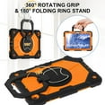thumbnail image 6 of SaniMore Case for Samsung Galaxy Tab A9 Plus 12.4" 2023 SM-X810/X816/X818, Shockproof Shoulder Strap 360° Rotating Handle Bracket Pencil Holder Tri-layer Hybird Anti-drop Kids Shell, Black+Orange, 6 of 9