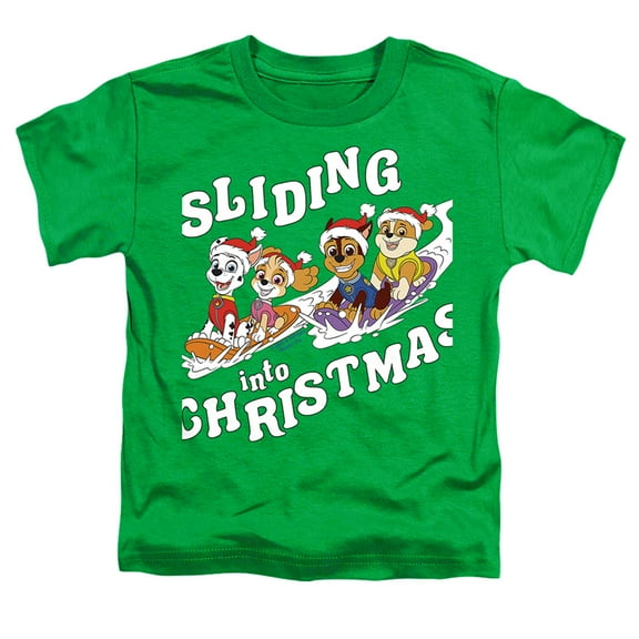 Paw Patrol Sliding Into Christmas Kids T Shirt for Youth Toddler Boys and Girls