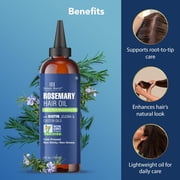 Botanic Hearth Rosemary Hair Oil 4 fl oz | 100% Pure & Natural | With Biotin, Jojoba & Castor Oils | Strengthens, Repairs & Nourishes Hair | Promotes Hair Growth & Healthy Scalp