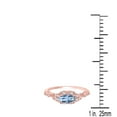 thumbnail image 5 of Aonejewelry 1.00 Carat Blue-Topaz Gemstone and Halo Diamond Ring in 10K Solid Rose, White & Yellow Gold, 5 of 8