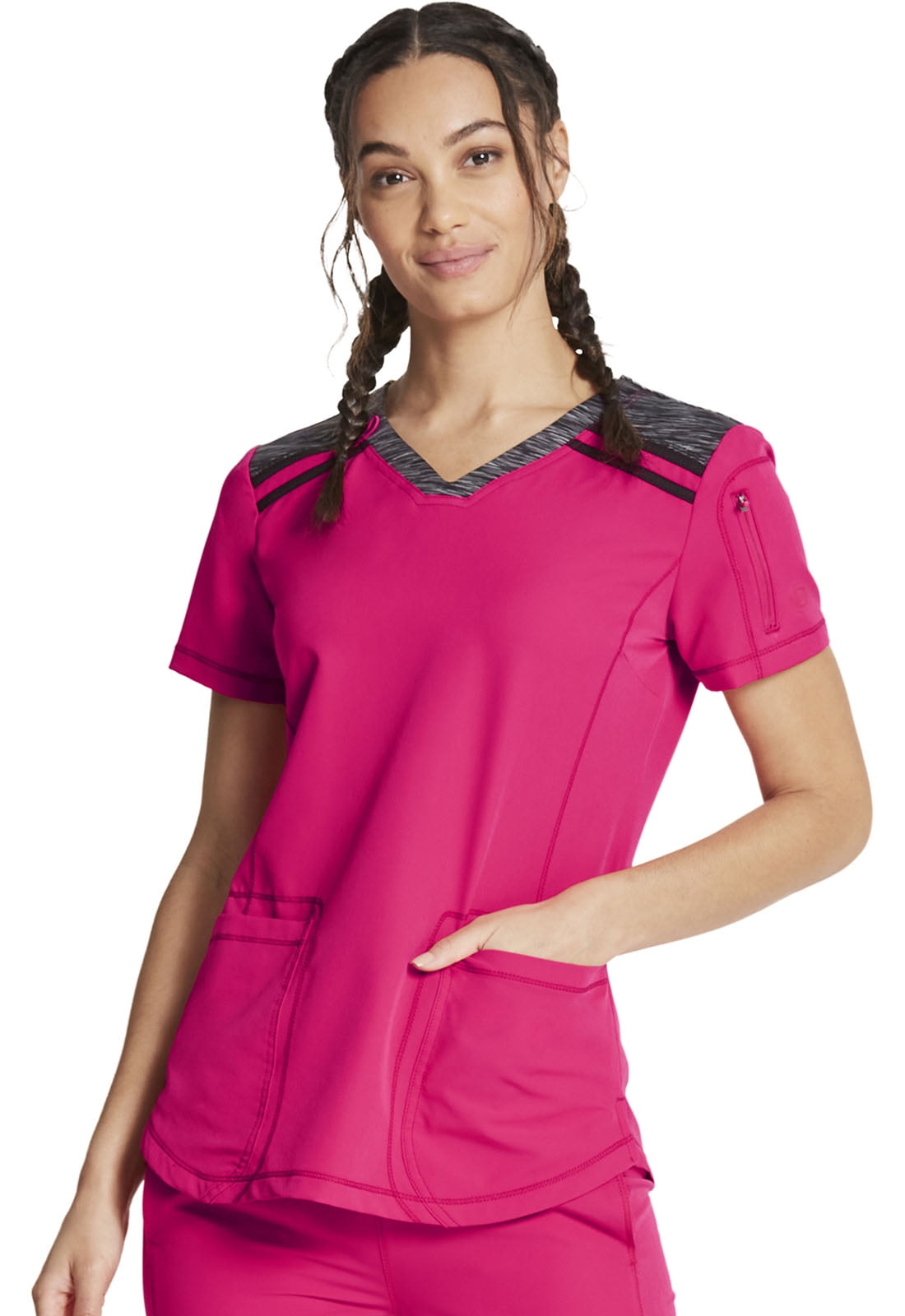 DICKIES Healthcare T Shirt Scrub Nurse Medical Uniform Red Pink Black White Blue 