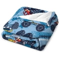 thumbnail image 6 of Monster Trucks Throw Blanket Vehicle Cars Cozy Blankets for Kids Baby Soft Sofa Blanket Couch Bed Fuzzy Thermal Fleece Travel Blankets 50 X 60 in Home Holiday Decor, 6 of 6