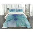 thumbnail image 3 of Ambesonne Teal Quilted Bedspread Set 3 Pcs, Modern Creative Art, Queen Size, Teal Blue, 3 of 5