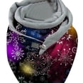 thumbnail image 3 of Chalas envoltura bufandas de moda cálido chic impresión moda botón de moda cachemir suave triángulo peluche bufanda para los cines supermercados cruce gris y púrpura Soledad Chales envuelven las bufandas, 3 of 5