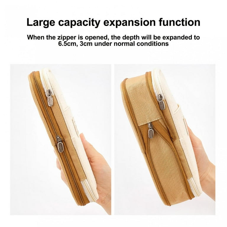 QISIWOLE Pencil Case Large Capacity Pencil Pouch Handheld Pen Bag Cosmetic  Portable Gift for Office School Teen Girl Boy Men Women Adult