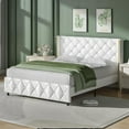 thumbnail image 5 of Catrimown Full Size Bed Frame, Upholstered Platform Bed Frame with Wingback Headboard, Beige, 5 of 7