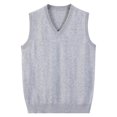 thumbnail image 1 of Styesk Tank Tops Men Men Solid Color Knitting Round Neck Head Cover Elastic Sweater, 1 of 8