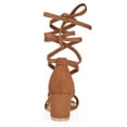 thumbnail image 2 of BLISSFUL STEP Women's Open Toe Lace up Sandals Mid Block Heels Sandals Brown 7, 2 of 8