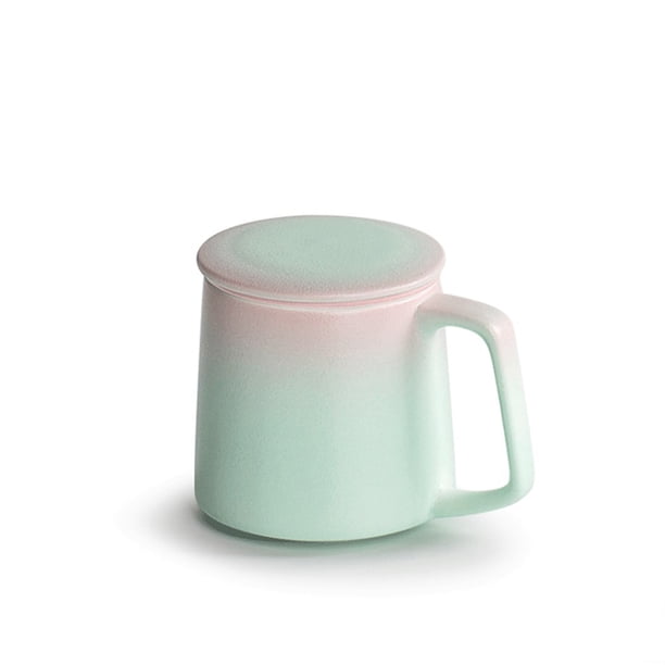 Juego de 1 taza de café con degradado, filtro separador de agua de cerámica for té con tapa, capacidad de 350 ml, for oficina, hombres y mujeres.