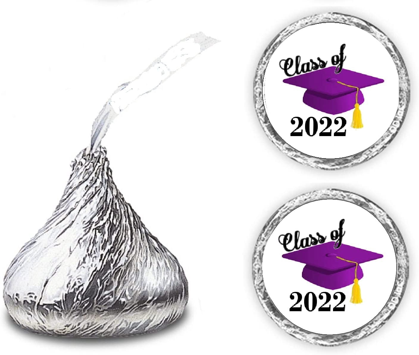 216 Graduation Party Cap Class of 2022 Favor Kisses Stickers Labels ...