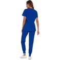 thumbnail image 3 of Ensemble de Blouses Médicales pour Femmes - Haut à Col en V Extensible et Pantalon Jogger avec 8 Poches, 3 of 6