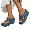 thumbnail image 1 of Womens Platform Sandals Open Toe Fashion Flip Flops Breathable Summer Slide Sandals for Women, 1 of 7