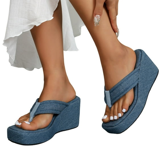 Mostsola Womens Wedges Flip Flops Summer Thong Sandals Platform Heels for Women Dressy