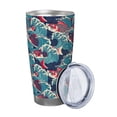 thumbnail image 2 of KLL Fish In The Wave Print 40oz Stainless Steel Insulated Car Cup with Spillproof Lid - Keep Your Drink Hot or Cold on the Go-Without Straw, 2 of 8