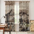 thumbnail image 5 of Kitchen Curtains 84 Inch Length 2 Panels, Brown Western Farmhouse Grommets Window Treatment Curtain, Vintage Cowboys Cactus Thermal Curtains Drapes for Living Room/Bathroom, 5 of 9