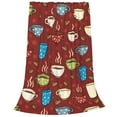 thumbnail image 2 of Honeii Coffee Cups Print Fleece Blanket - Throw Blanket for Bed, Sofa, Couch, Camping, and Travel , Microplush Ultra Soft Warm Blanket-40"x30", 2 of 7