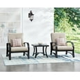 thumbnail image 2 of Ulax Furniture Outdoor Patio Side Table Aluminum Square End Table with Half Arc Bottom, 2 of 6