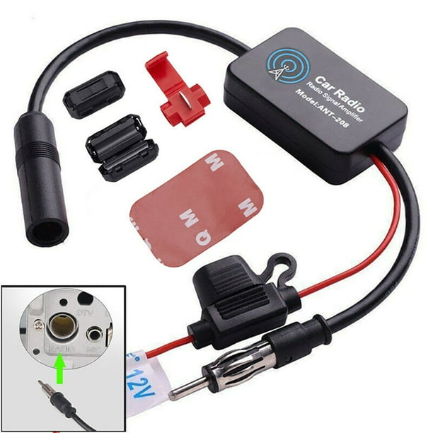 DTOWER Car FM & AM Radio Antenna Signal Enhancer Amplifier Aerial