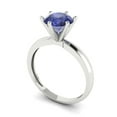 thumbnail image 2 of 1.5 ct Round Cut Simulated Tanzanite Solitaire Engagement Ring for Women in 18K White Gold, 2 of 5