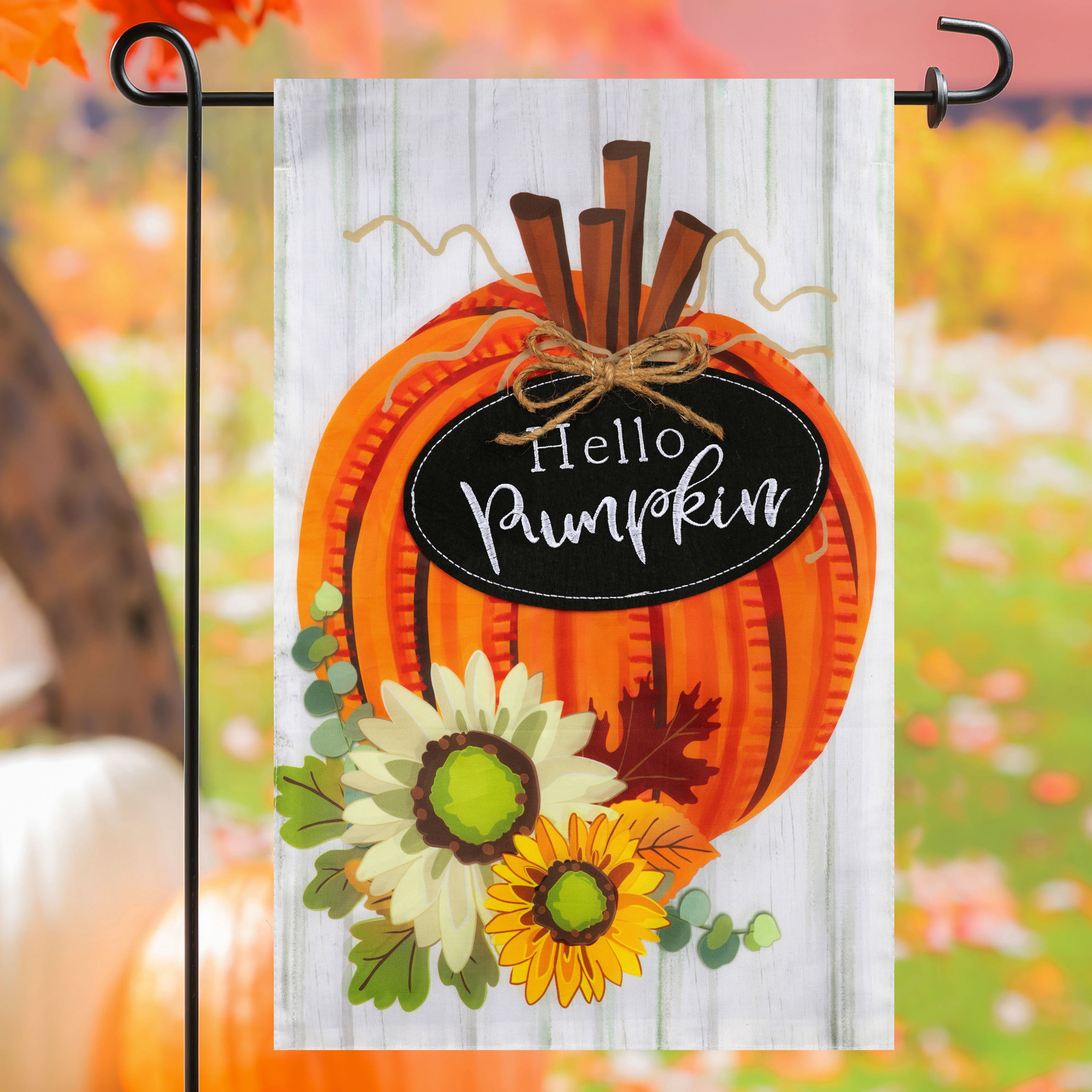 Hello Pumpkins Yard Flag 11.5in x 18in
